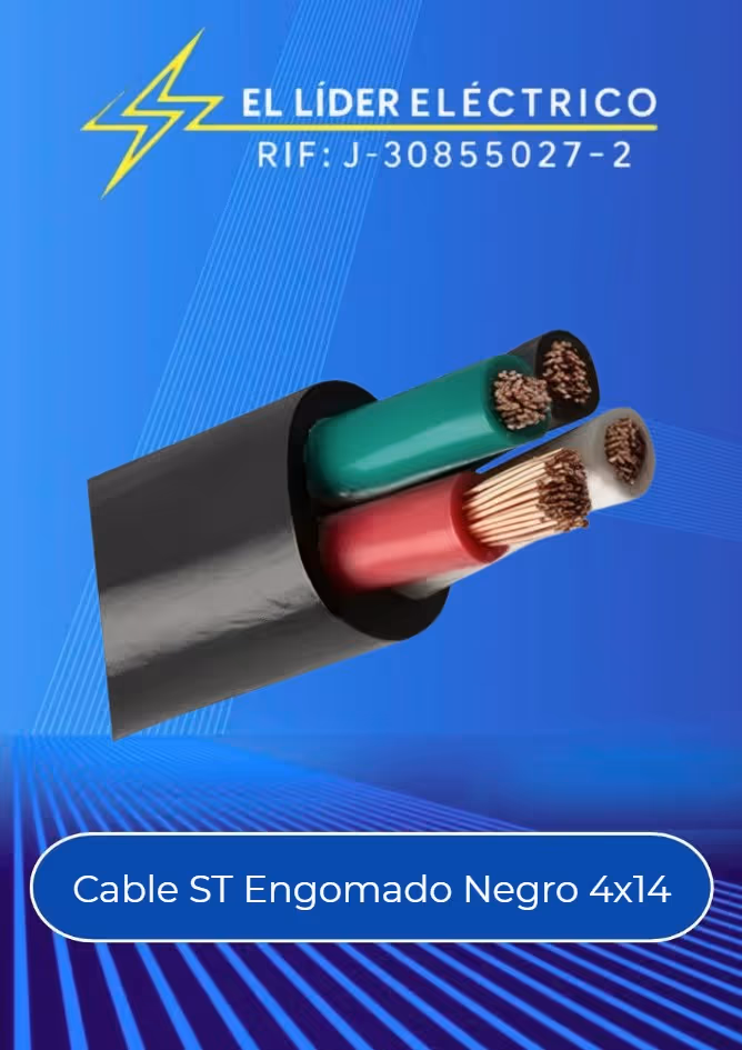 Cable ST Engomado Negro 4x14