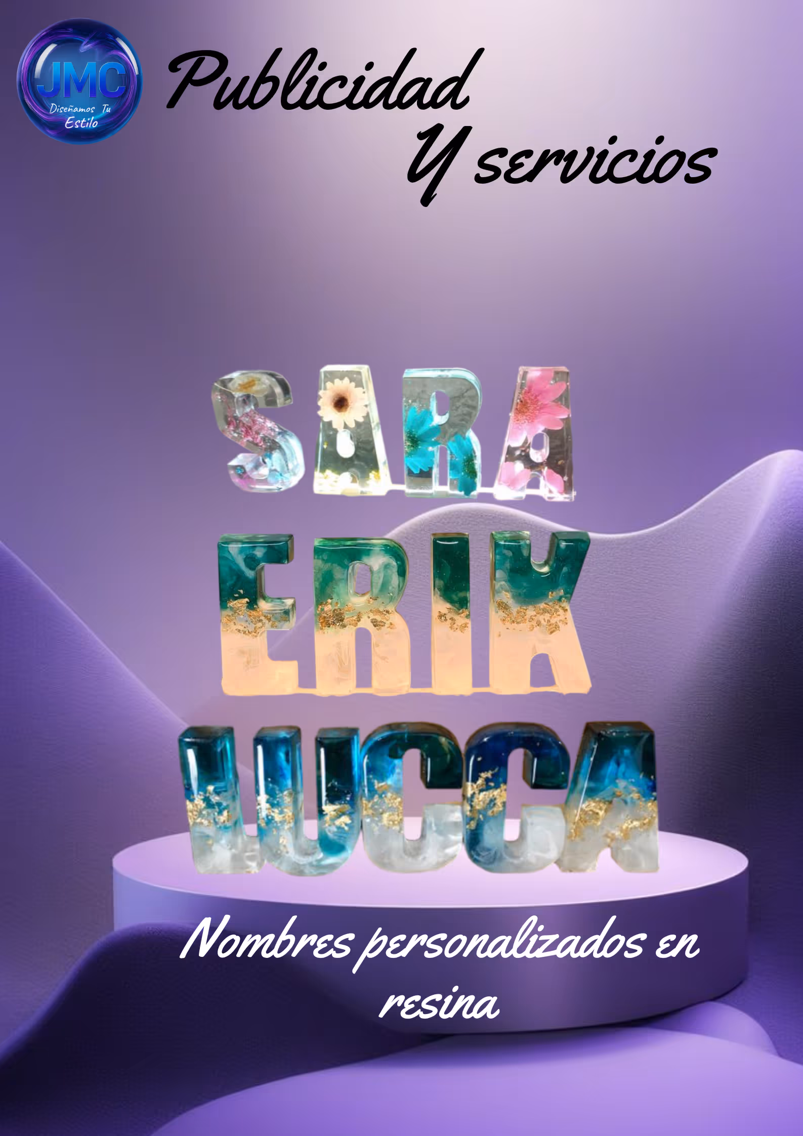 NOMBRE PERSONALIZADO EN RESINA
