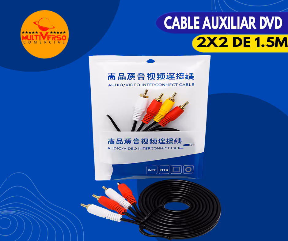 CABLE AUXILIAR DVD 2X2 DE 1.5 METROS