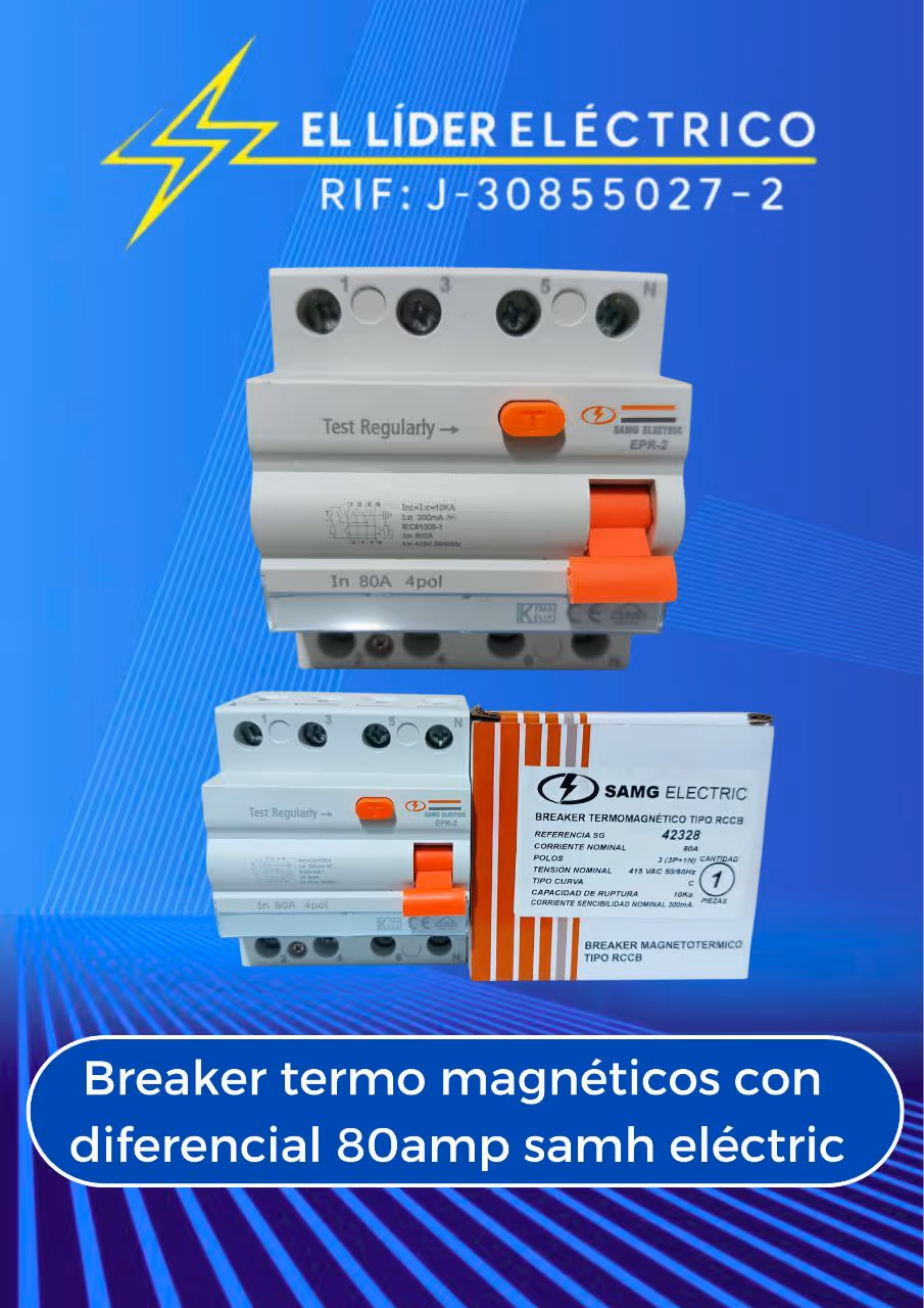 BREAKER TERMOMAGNETICO DIFERENCIAL 4X80 AMP SELECTRIC