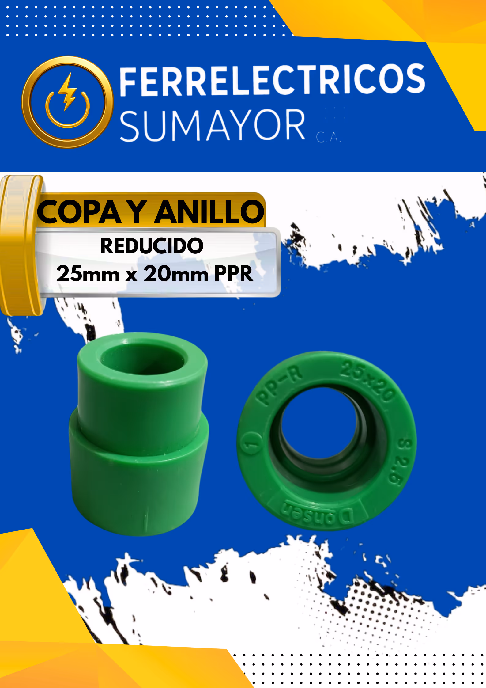 COPA Y ANILLO REDUCIDO 25mm x 20mm PPR