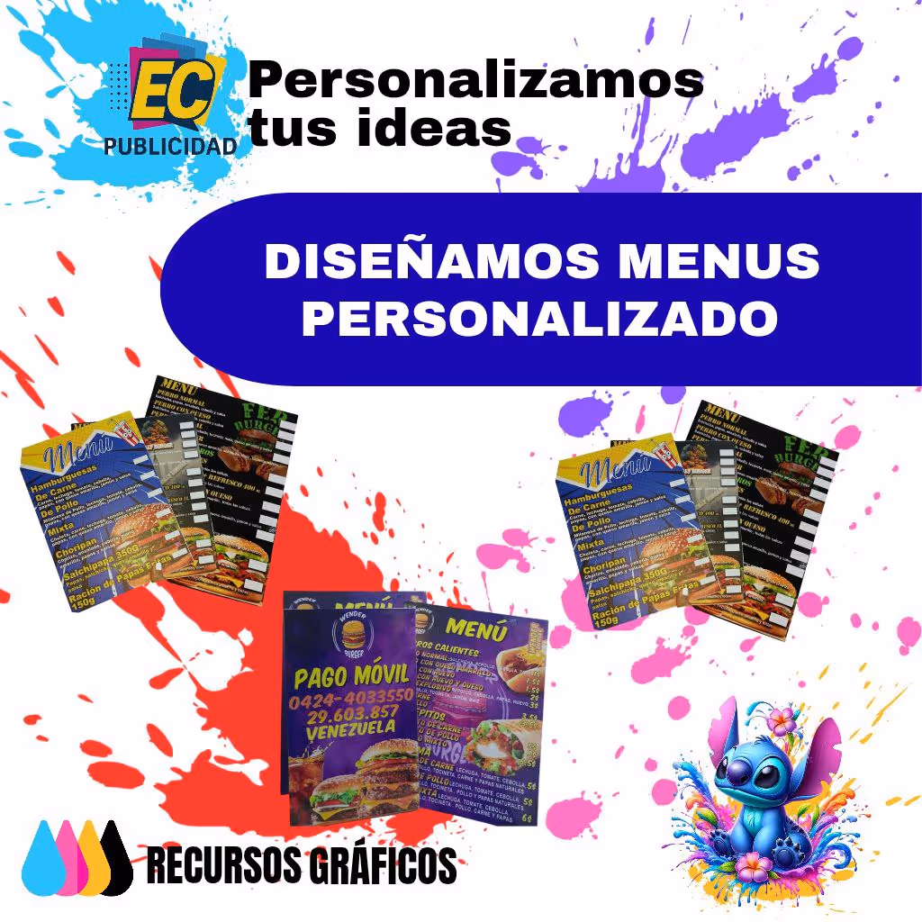 DISEÑAMOS MENUS PERSONALIZADOS
