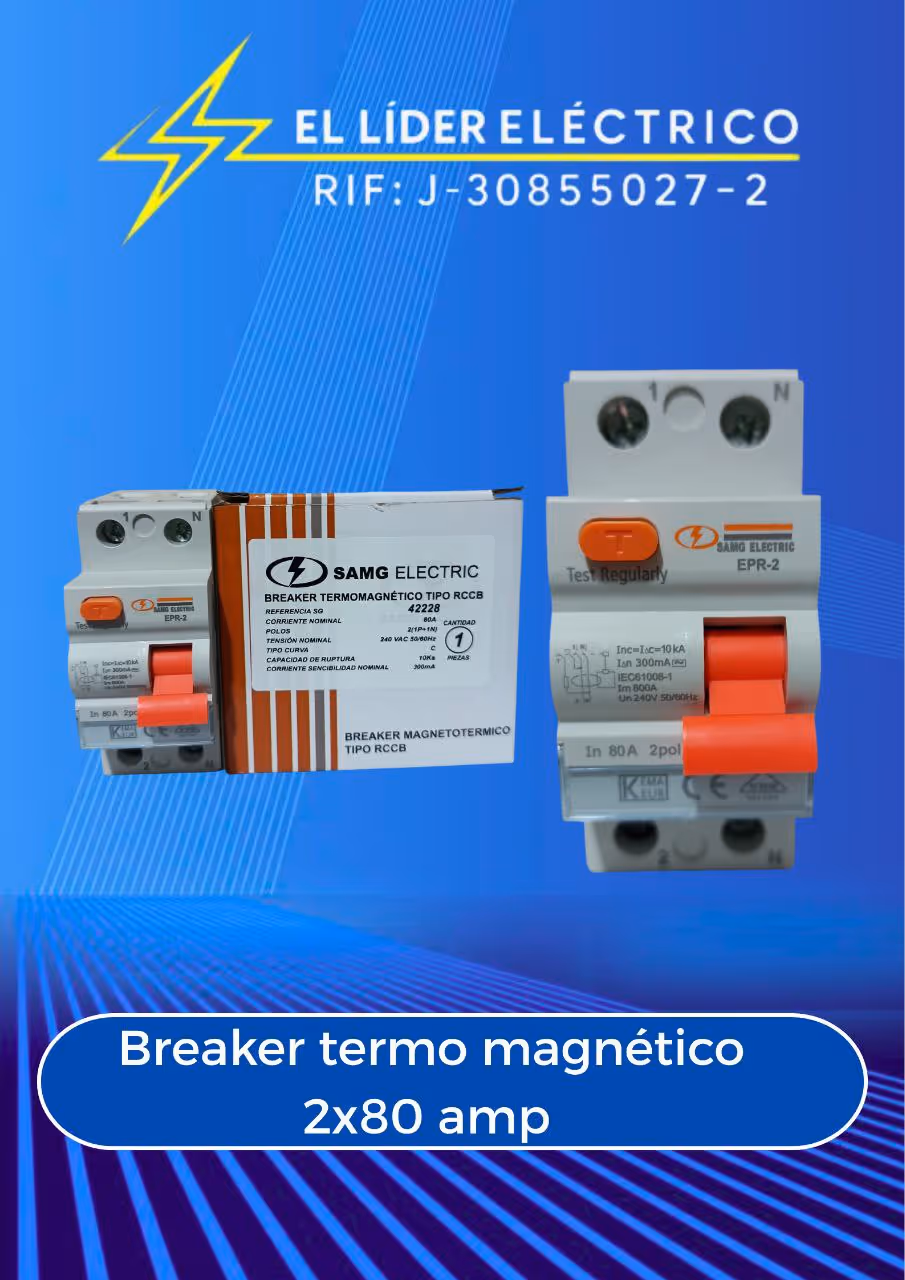 BREAKER TERMOMAGNETICO DIFERENCIAL 2X80 AMP SELECTRIC