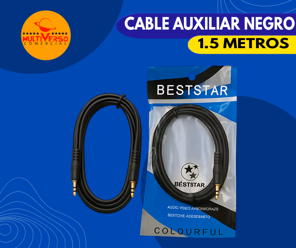 CABLE AUXILIAR NEGRO DE 1.5 METROS