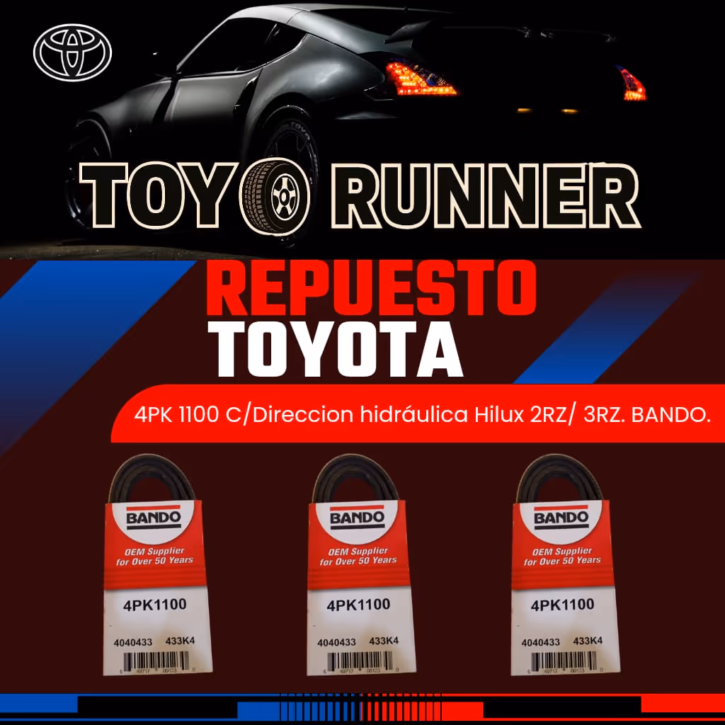 4pk 1100c/dirección hidráulica Hilux 2RZ/3RZ bando 