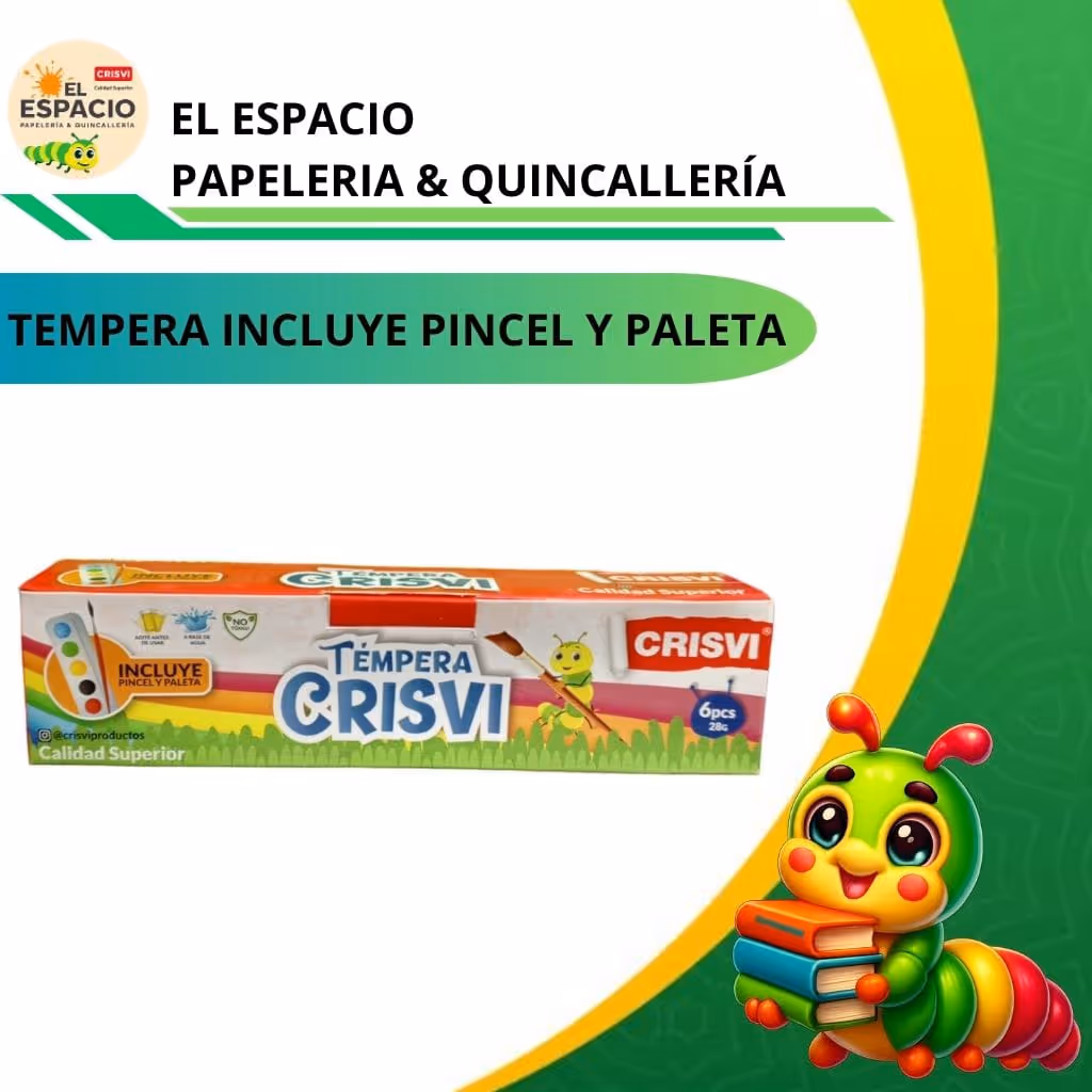 Tempera incluye pincel y paleta 