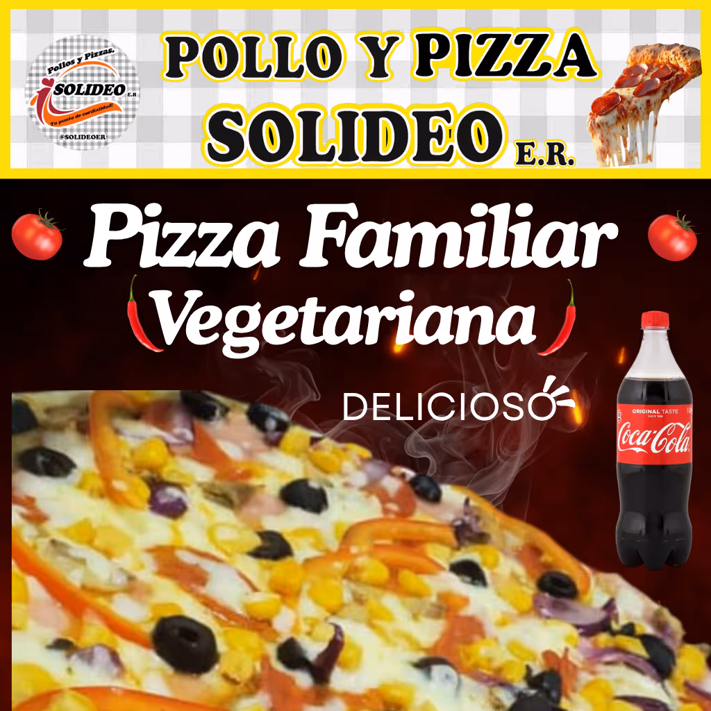PIZZA FAMILIAR VEGETARIANA 
