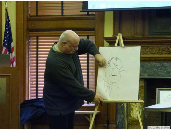 Doug Smith creates cartoon for attendees - Richard Nixon