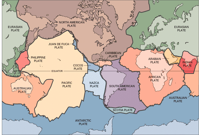 major tectonic plates