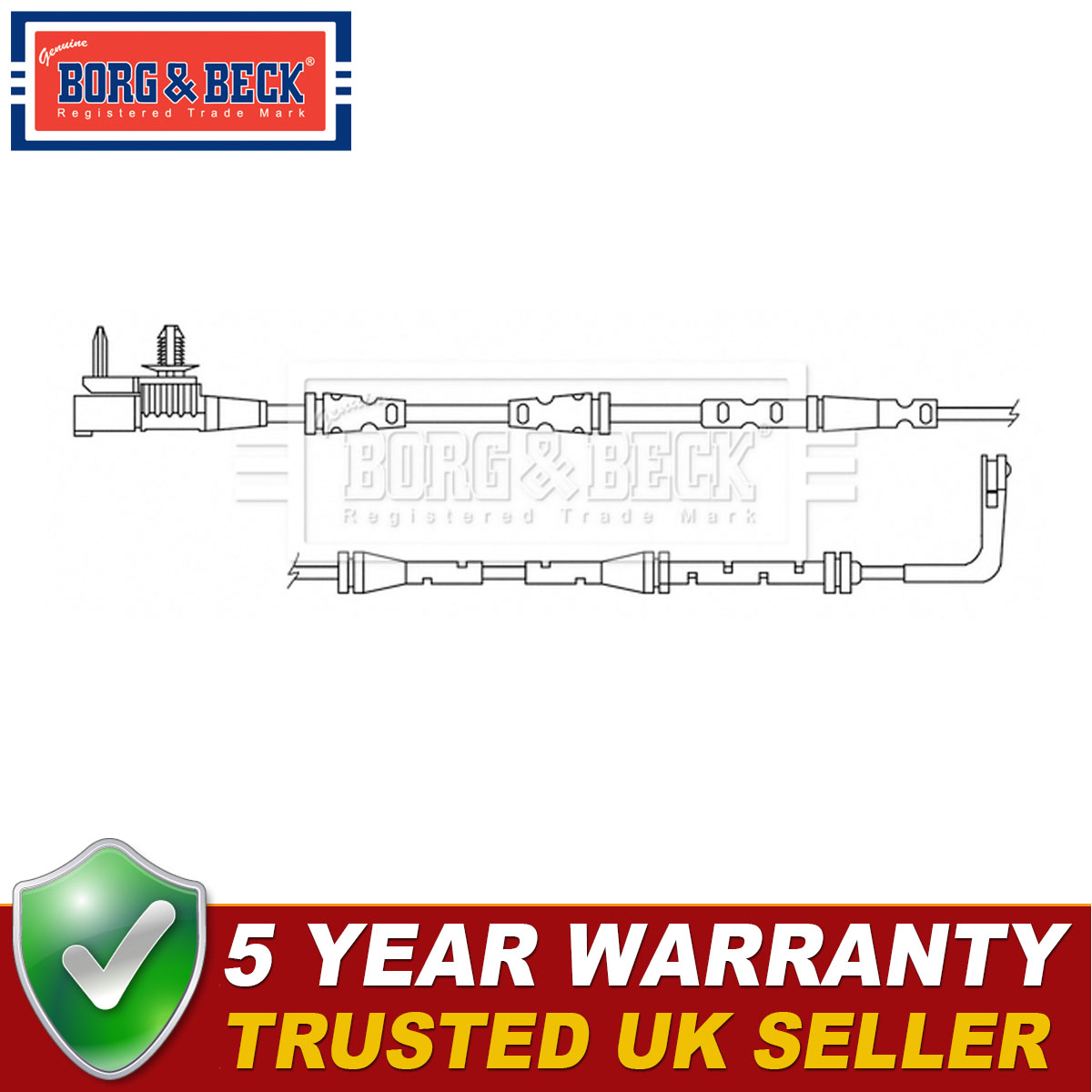 Borg & Beck Rear Brake Pad Wear Sensor Fits Discovery Sport 2.0 D 2.1 2.2