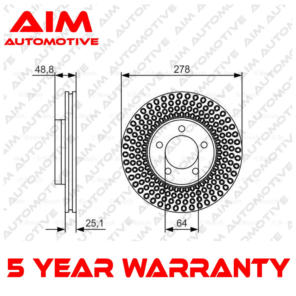 Brake Disc Front AIM Fits Volvo V40 2012-2019 #2 31381374 31341642