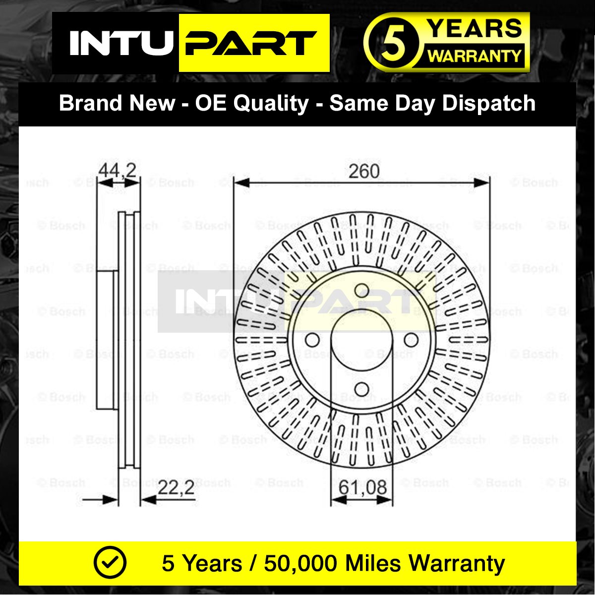 Fits Nissan Micra Note 1.2 1.5 dCi Intupart Front Brake Disc 402061HA0A