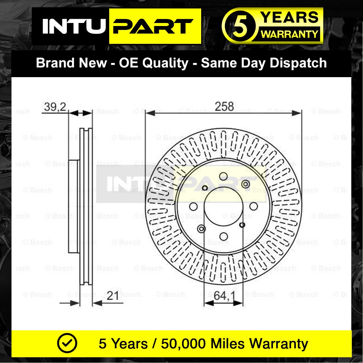 Fits Honda Jazz 2002-2008 1.2 1.3 1.5 Intupart Front Brake Discs #2 45251SAAG50