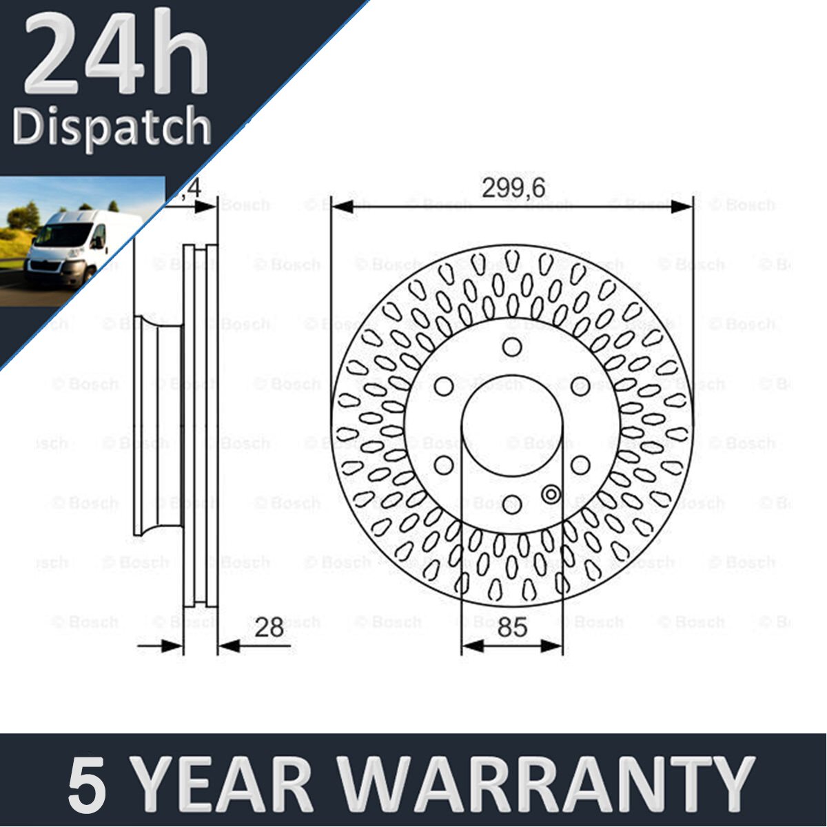 Fits Mercedes Sprinter 2006-2024 VW Crafter 2006-2016 PV Front Brake Disc