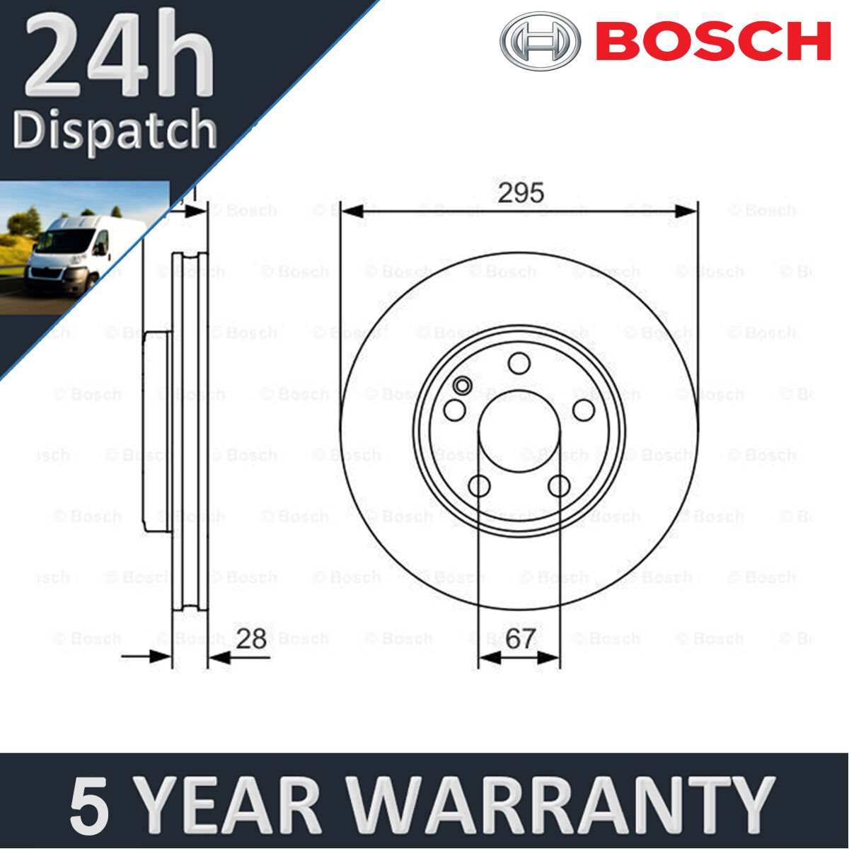 Fits Mercedes A-Class B-Class CLA GLA Infiniti Q30 Bosch Front Brake Disc