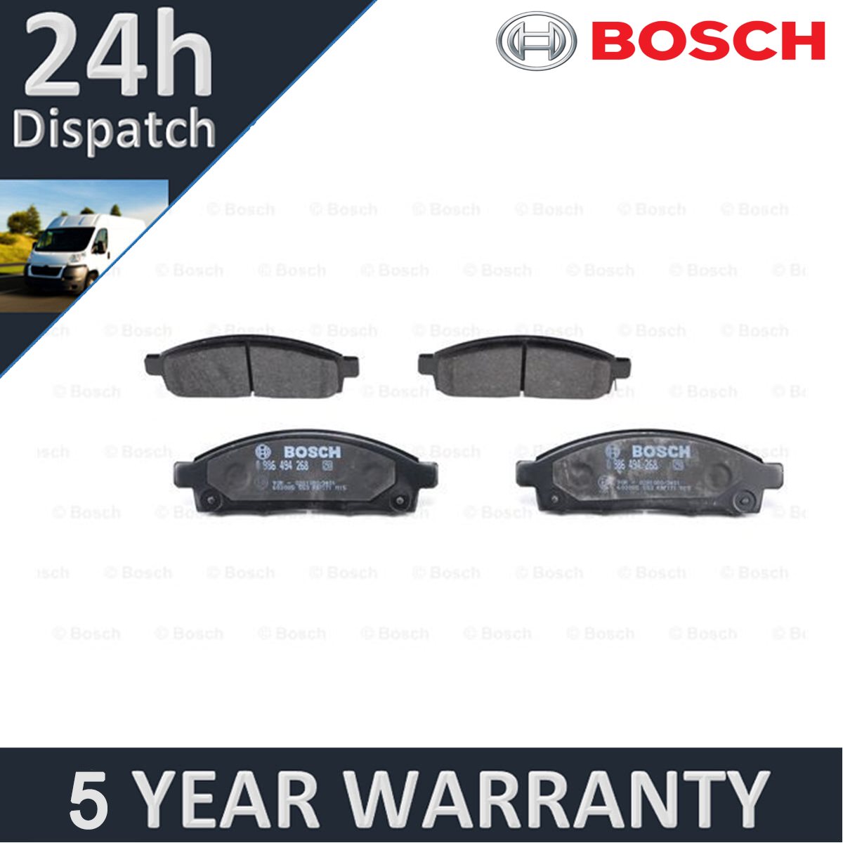 Fits Mitsubishi L200 2005-2015 L 200 2010-2024 Bosch Front Brake Pads Set - Picture 5 of 9