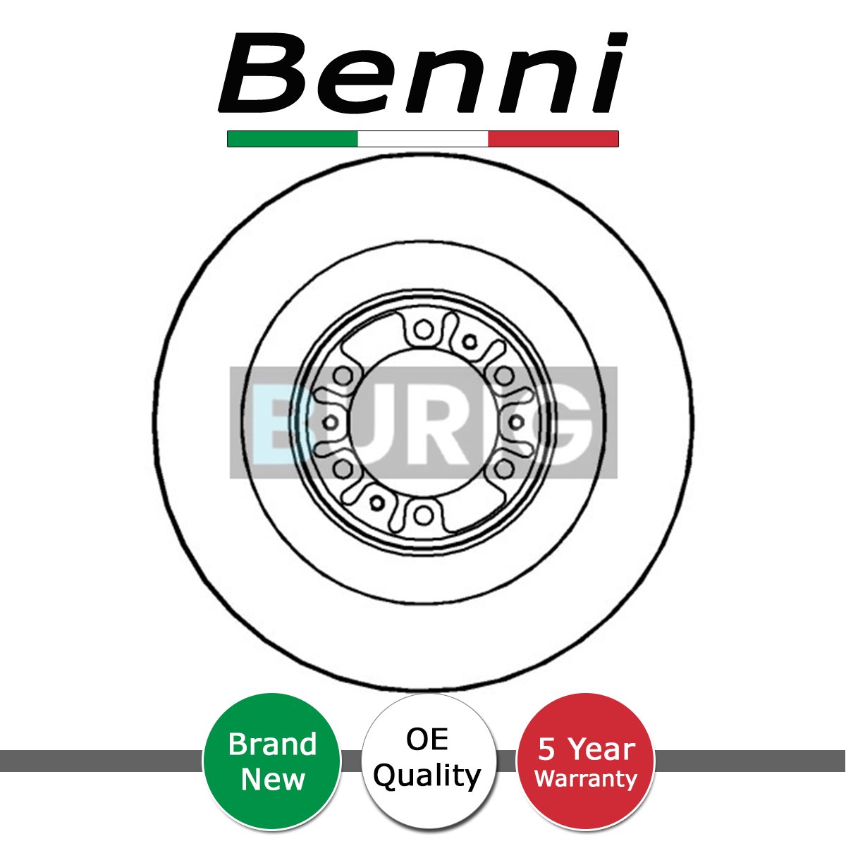 Brake Disc Front Benni Fits Mitsubishi L200 Challenger / Shogun Sport #1