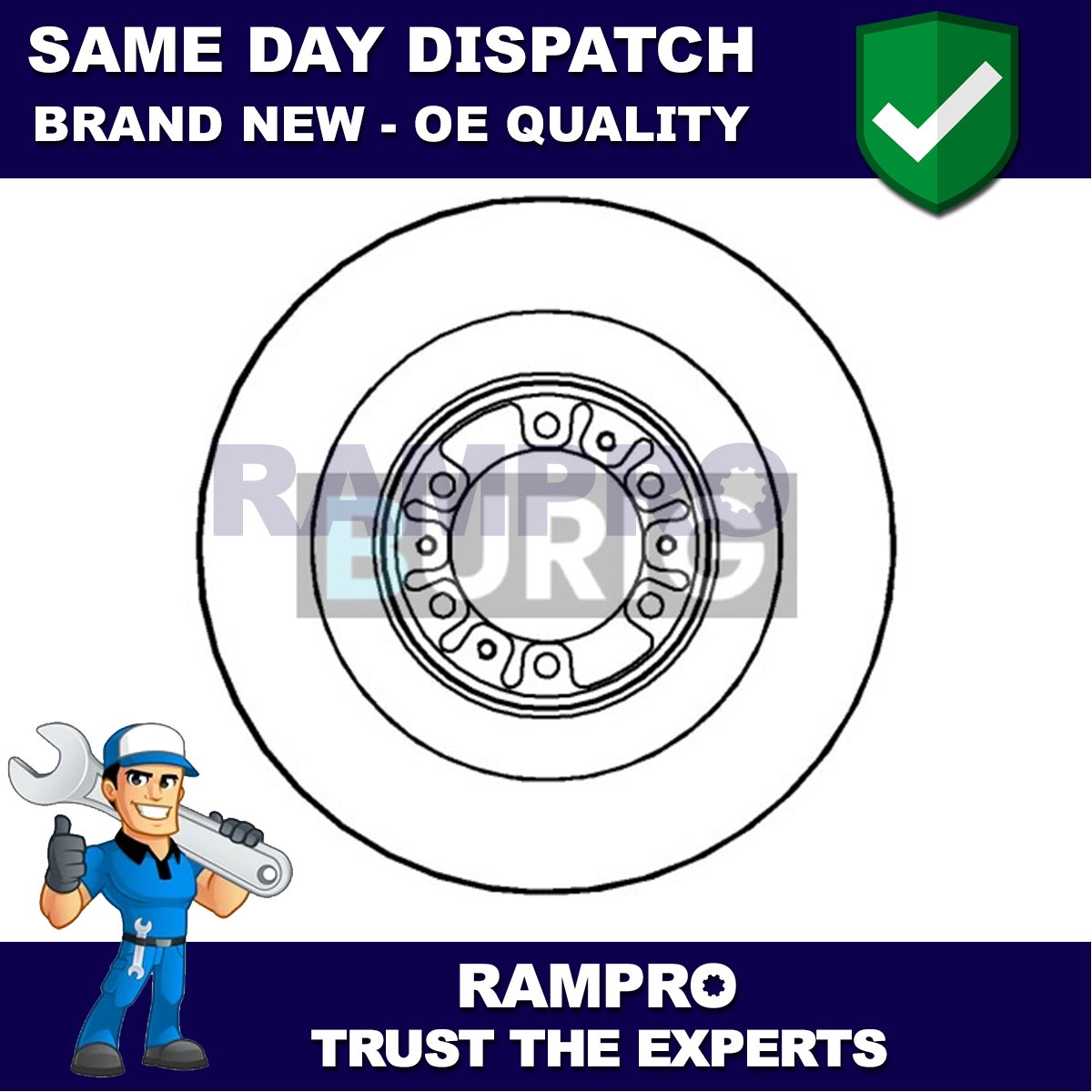 Rampro Front Brake Disc Fits Mitsubishi L200 Challenger / Shogun Sport #1