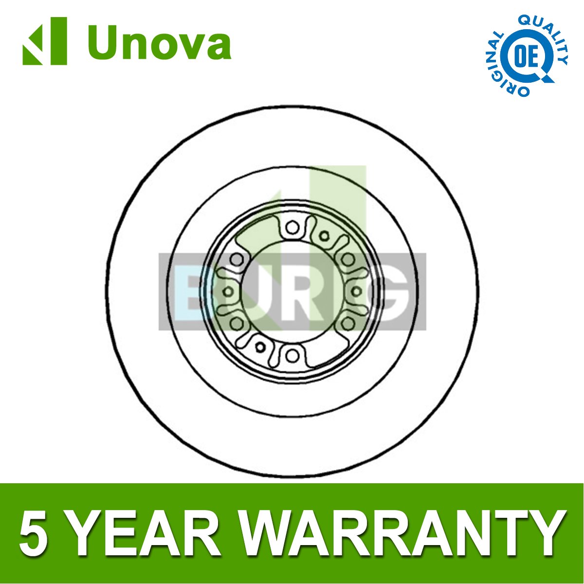 Brake Disc Front Unova Fits Mitsubishi L200 Challenger / Shogun Sport #1