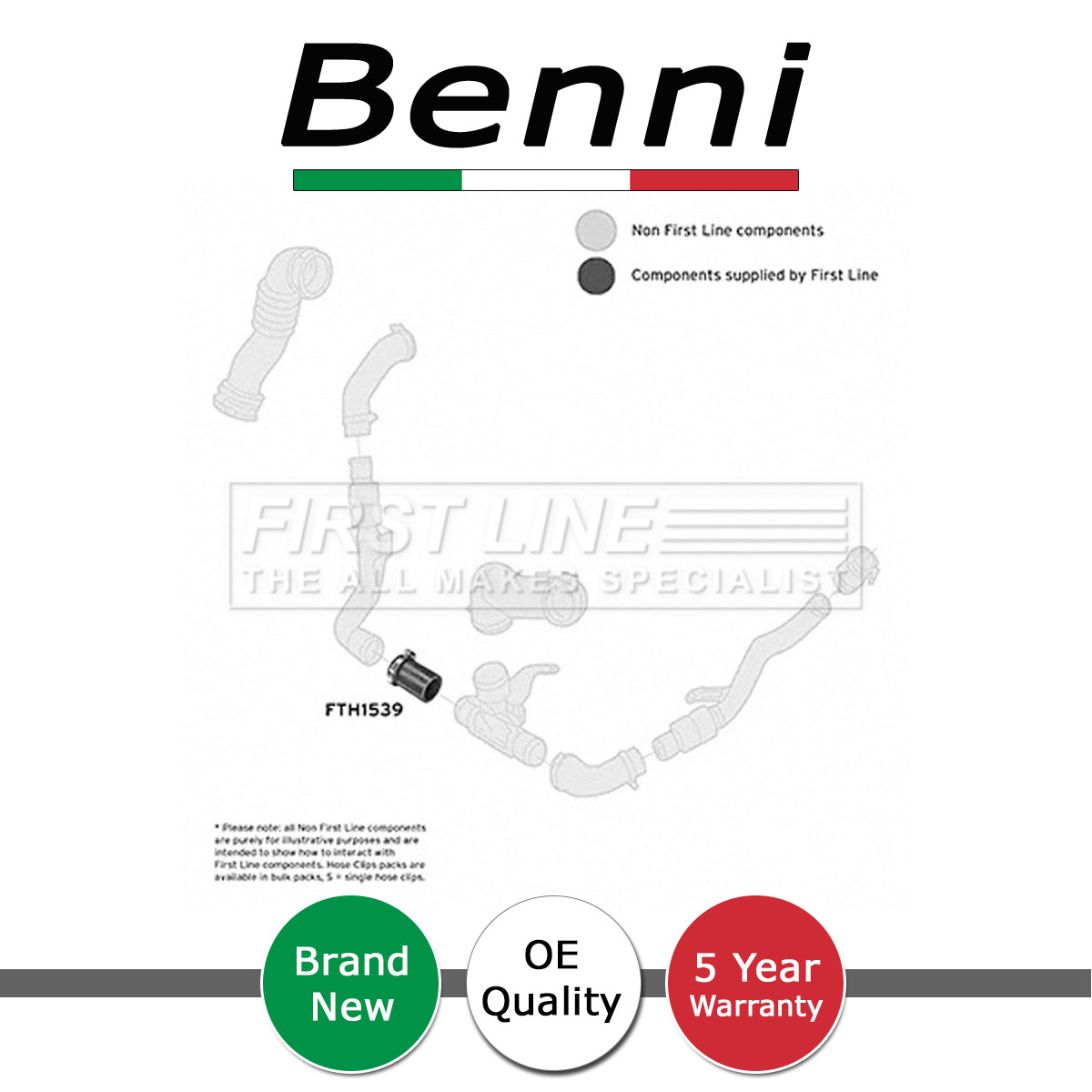 Turbo Hose Benni Fits Jaguar S-Type 2004-2007 XF 2008-2015 2.7 D #2 XR849058 - Picture 2 of 6