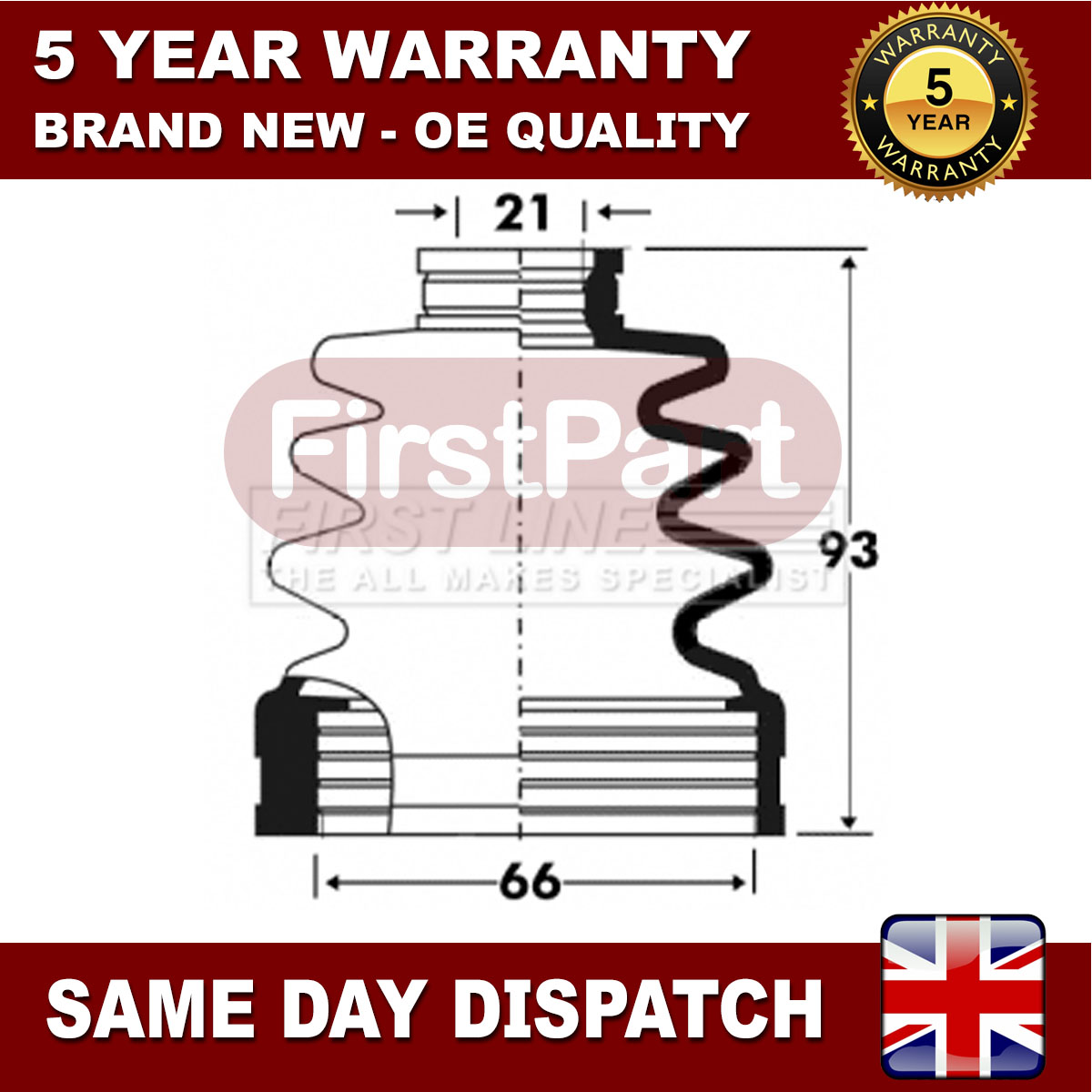 Fits Subaru Legacy 2.0 2.5 FirstPart Front Inner CV Joint Boot Set 28323AG010