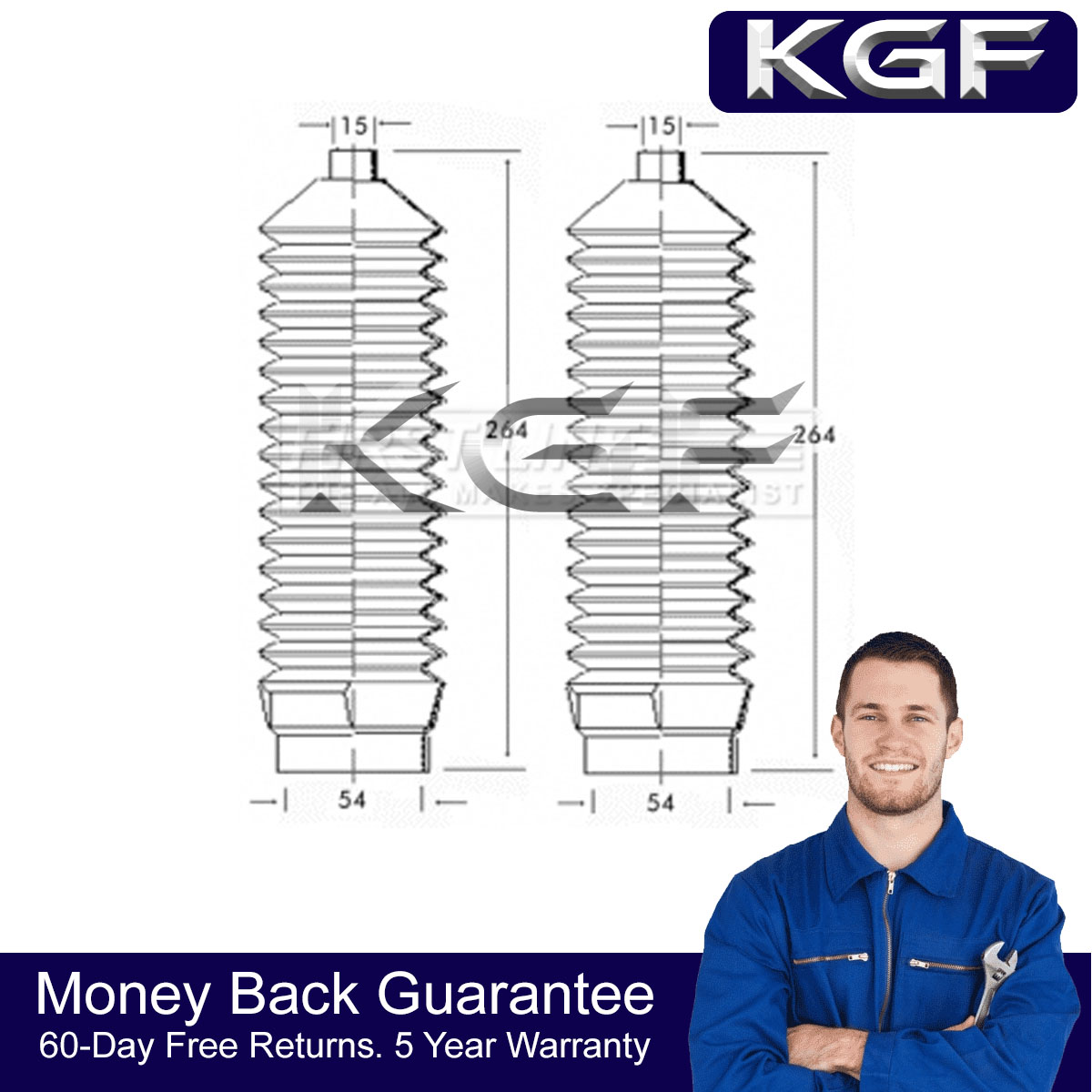 KGF Front Steering Rack Boot Set Fits Fiat Ducato Talbot Express #2 ...