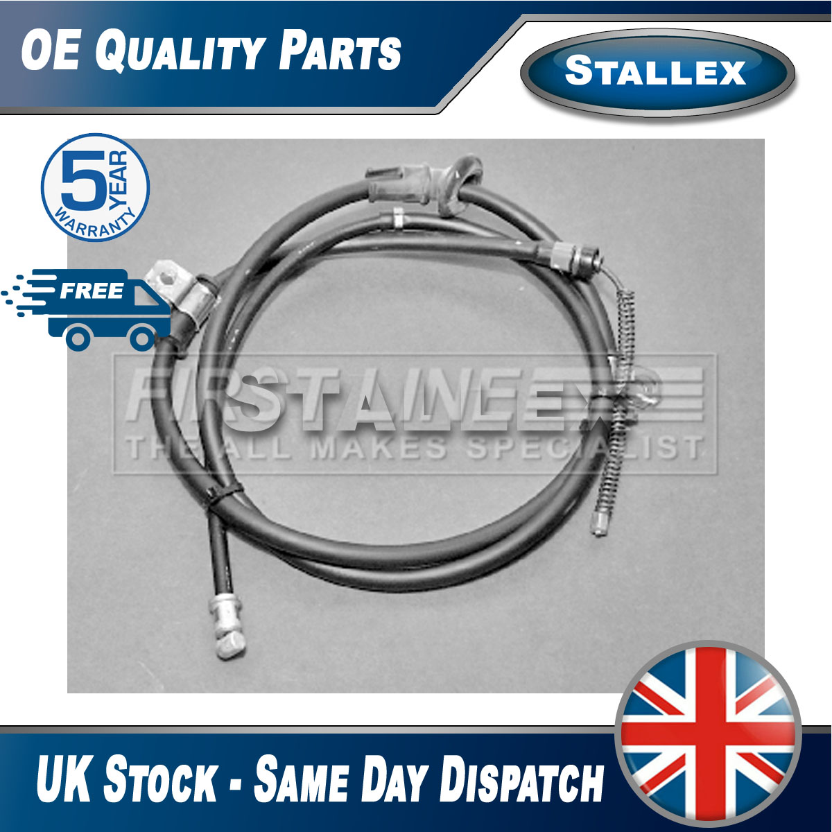 Fits Hyundai Pony 1988-1989 1.5 Hand Brake Cable Right Stallex 5977021320 - Picture 1 of 6