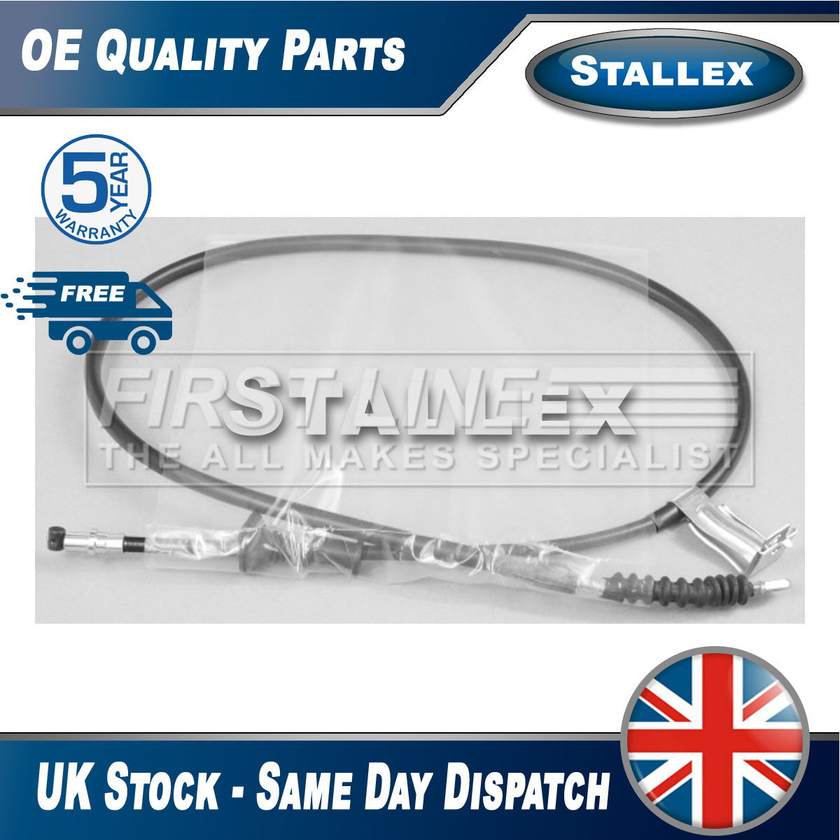 Fits Daewoo Nubira 1997- 2.0 Hand Brake Cable Rear Right Stallex 96392001 - Picture 1 of 6