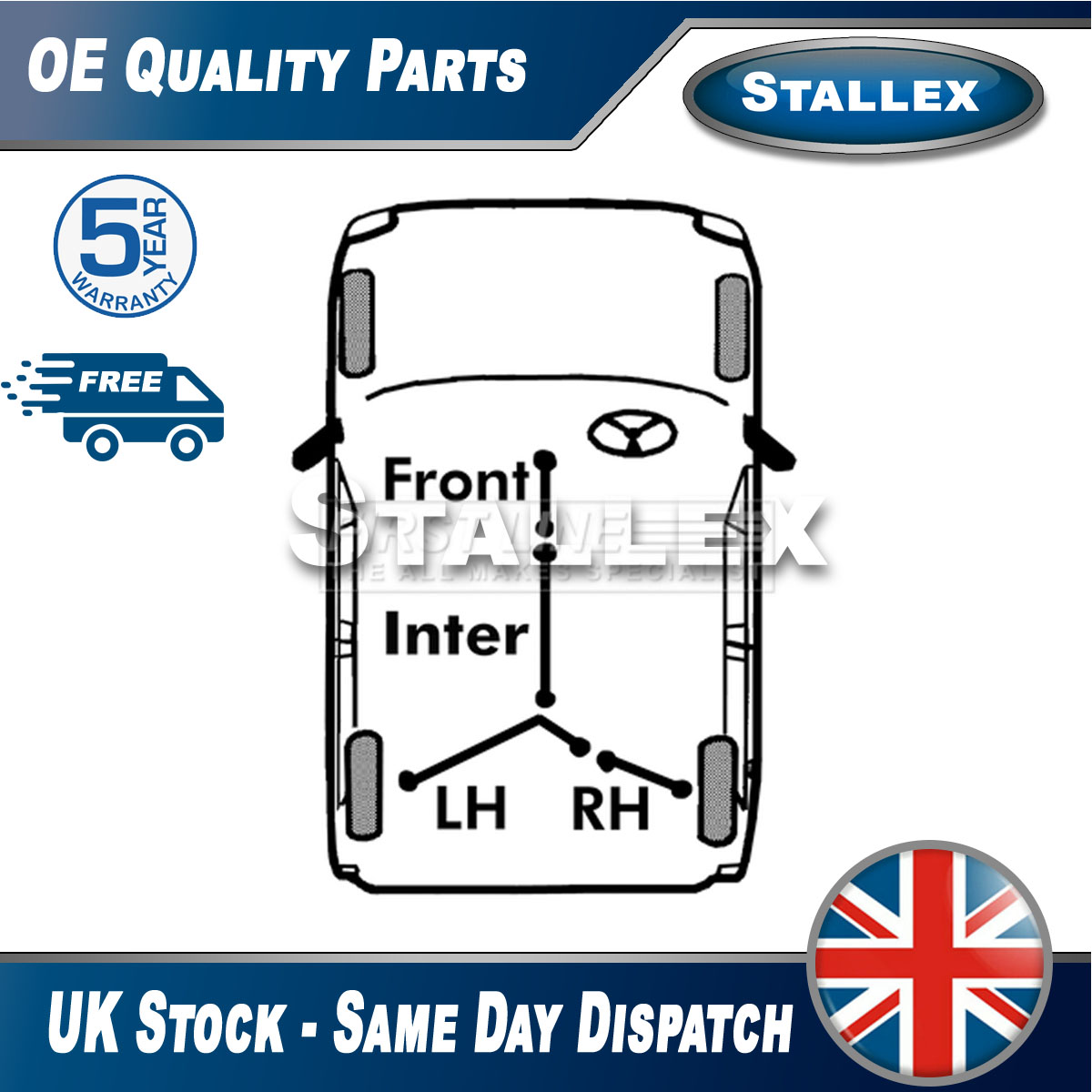 Fits Ford Transit 2002-2014 2.0 dCi 2.2 Hand Brake Cable Right Stallex 1494890