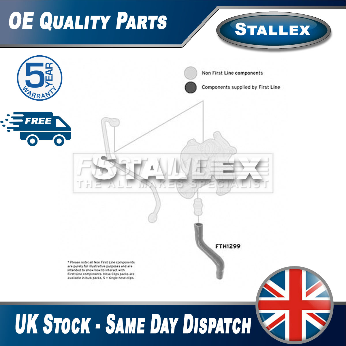 Fits Ford Fiesta 2002-2008 1.4 dCi Turbo Hose Stallex #1 2S6Q6K677AB - Picture 1 of 6