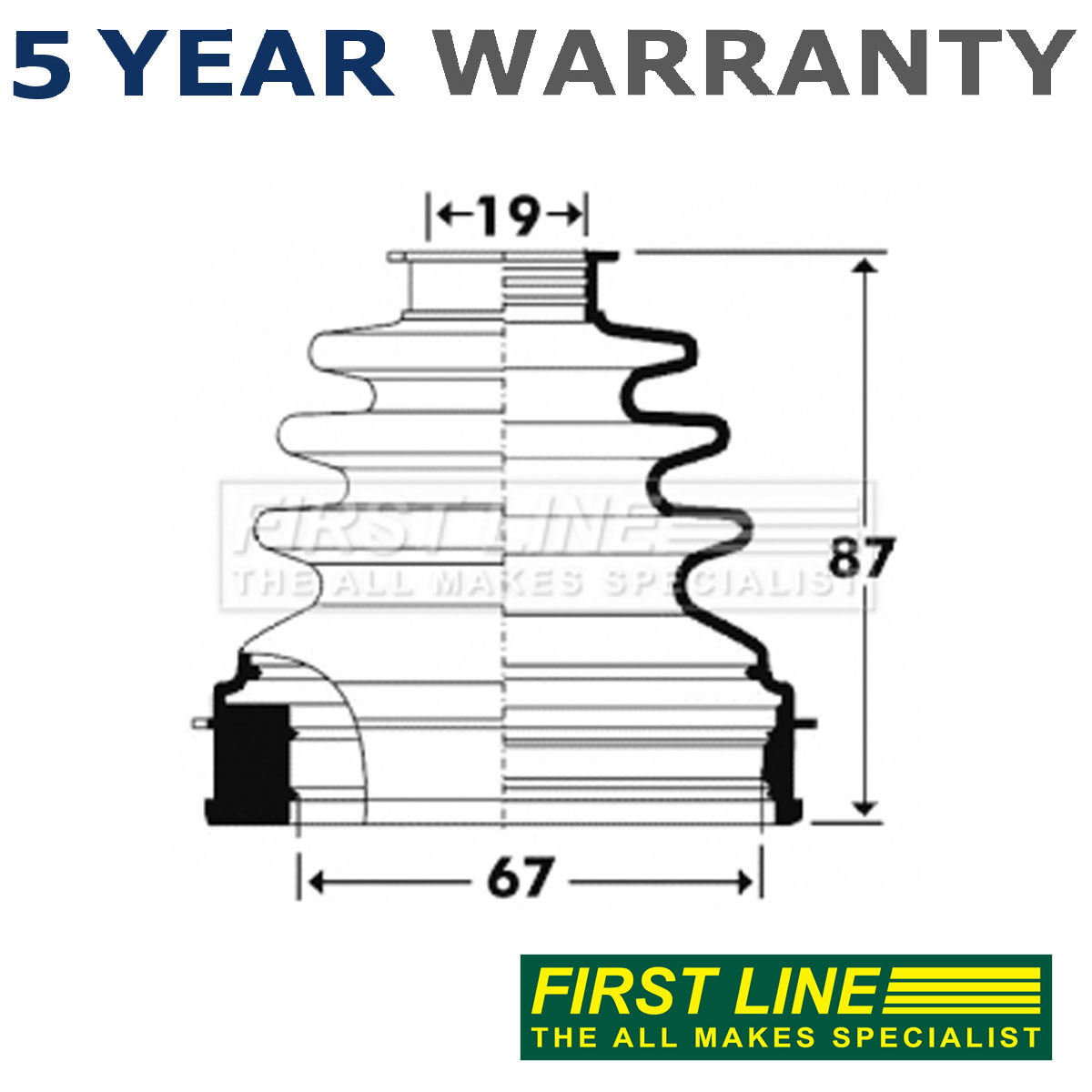 First Line Front Inner CV Joint Boot Set Fits Ford Focus C-Max Volvo ...