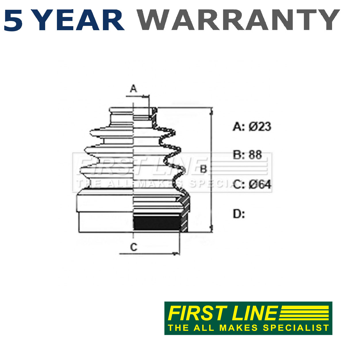 First Line Front Right Inner CV Joint Boot Set Fits Modus Twingo 1.2 ...