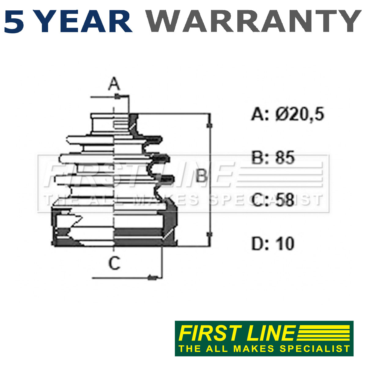 First Line Front Rear Left Inner CV Joint Boot Set Fits Suzuki Swift ...