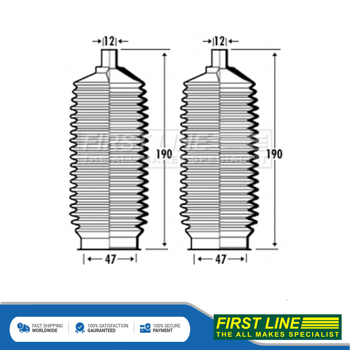 Fits Volvo V70 C70 850 S70 Steering Rack Boot Set Front First Line #2 ...