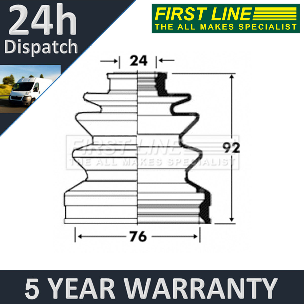 Fits Honda Accord FR-V 2.2 TDi First Line Front Inner CV Joint Boot Set ...