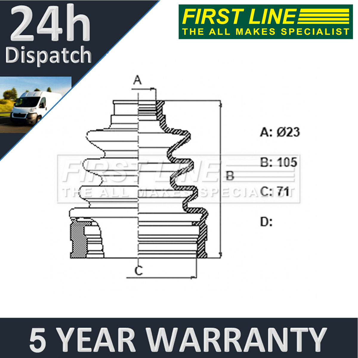 Fits Sebring 2.0 2.7 First Line Front Right Inner CV Joint Boot Set ...
