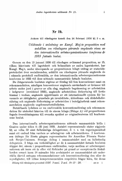 Omslaget till bet. 1936:L2U19