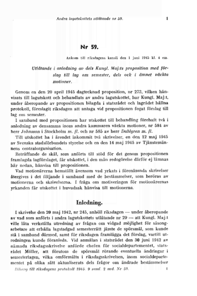 Omslaget till bet. 1945:L2U59