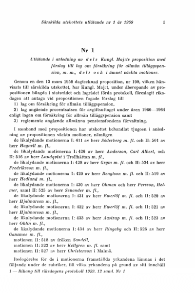 Omslaget till bet. 1959:SärU1