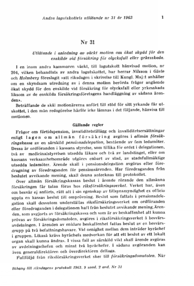 Omslaget till bet. 1963:L2U31