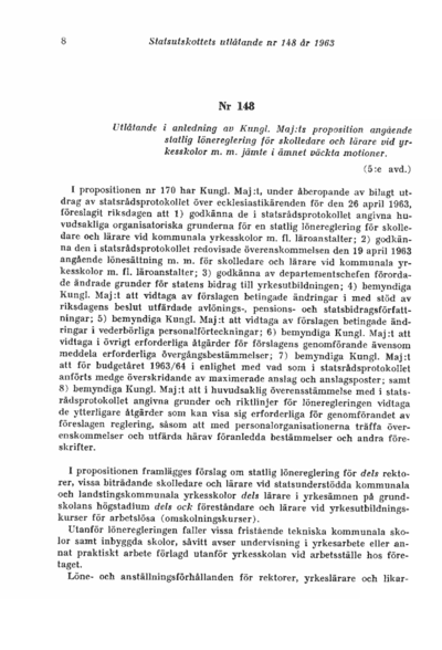 Omslaget till bet. 1963:SU148