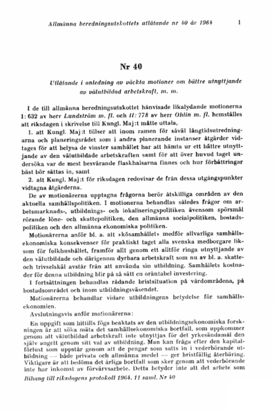 Omslaget till bet. 1964:ABU40