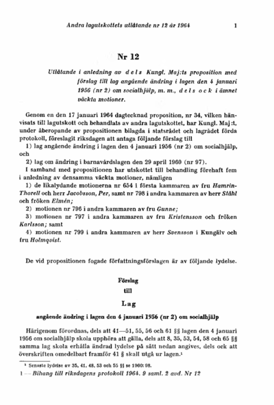 Omslaget till bet. 1964:L2U12