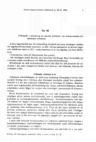 Omslaget till bet. 1964:L2U30