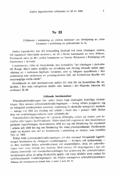 Omslaget till bet. 1964:L2U33