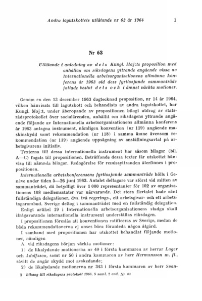 Omslaget till bet. 1964:L2U63