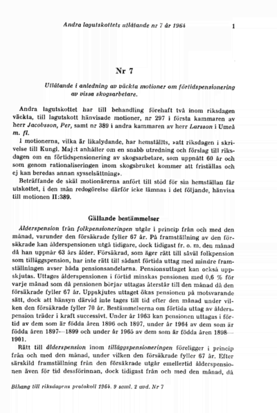 Omslaget till bet. 1964:L2U7