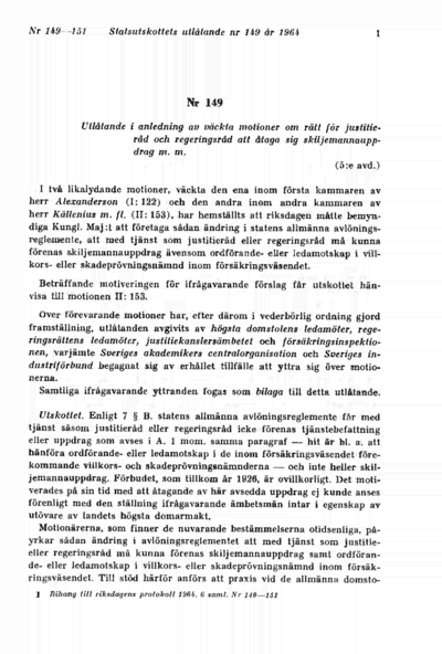 Omslaget till bet. 1964:SU149