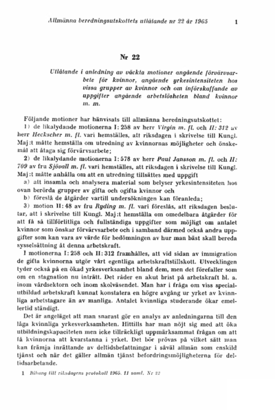 Omslaget till bet. 1965:ABU22
