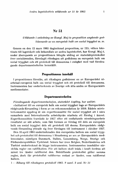 Omslaget till bet. 1965:L2U51